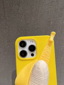 趣味减压软壳 3D 逼真香蕉黄手机壳，可玩手机壳，兼容 11/13/14/15/16/16 Plus/16 Pro Max - 黃色 - 查看 7
