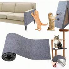 2Pcs Multicolor Polyester Cat Scratch Protectors For Furniture Wall Couch, Pasteable Trimmable Carpet Scratcher Mat For Covering Cat's Tree Tower Scratching Post Replacement Pads, Turn Anything Into A Cat Scratch Pad - L - 查看 4
