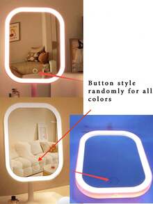 1pc LED Makeup Mirror With Front Lights, Rechargeable, 3 Lighting Modes, Modern Touch Control, Foldable & Portable, Ideal For Travel, Gift For Women, Students, Stylish Design - Multicolor - View 11