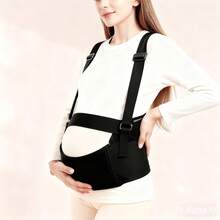 Maternity Belly Support Belt For Comfortable Waist Control - Ideal For Pregnant Women - Black - View 8