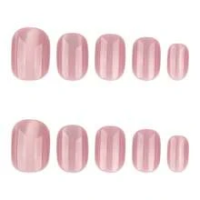 2026hot-Eye Press On Nails - Pink Magnetic Glitter Short Square False Nails, Sparkling Glam Manicure, Easy Apply Nails Women - JP4079 - Xem 5