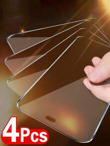 4片裝強化玻璃螢幕保護貼，適用於 iPhone 18 18Pro 18Promax 17, 17 Pro, 17 Pro Max, 17 Air, 16, 15, 14, 13, 12, 11, XR, XS, X, 7, 8，防爆、防碎、防刮、防水 - 無色 - 查看 16