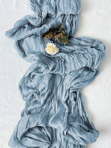 10条/包，10英尺（3米）灰色和红色波西米亚风粗棉布桌旗，适合婴儿派对、婚礼、夏季花园和农舍装饰 - 鐵鏽紅 - 查看 7