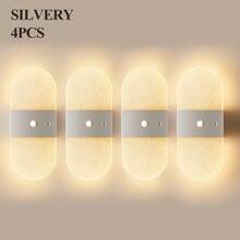 Luz de Parede Moderna com Sensor de Movimento de Cristal, Candeeiro de Parede LED Inteligente com Sensor Acrílico, Luz de Parede LED Sem Fios, Luz Noturna Alimentada por Bateria, Temperatura de Cor e Brilho Ajustáveis, Adequado para Corredor, Casa de Banho, Quarto, Decoração de Casa, Sala de Estar - Multicolorido - Ver 16