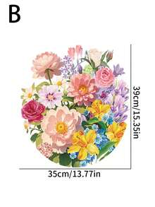 1pc Bright Flower Decorative Sticker PVC Sticker Removable Self-Adhesive Easy-Tear Sticker Home Decor To Brighten Your Life Holiday Decorations Birthday Graduation Gift - Multicolor - View 13
