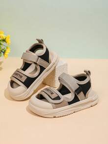 1双男女通用平底软底防滑运动凉鞋，适合儿童、幼儿夏季沙滩穿着 - 黑色 - 查看 3