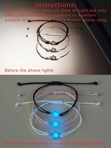 ATLVXJL Bộ 3 vòng tay bằng thép không gỉ hình ngôi sao phát sáng trong bóng tối, biểu tượng tình chị em và tình bạn, phụ kiện trang sức thường ngày dành cho nữ, thích hợp để đeo hàng ngày và làm quà tặng ngày Valentine. - Nhiều màu - Xem 5