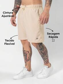 Bermuda Elastic Logo - Beige - View 2