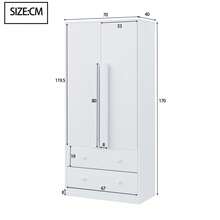 Wardrobe 70*40*170cm, Double Door Design, With Drawers And Shelves, White (Old SKU: LDB00307AAK) - 1 - View 11