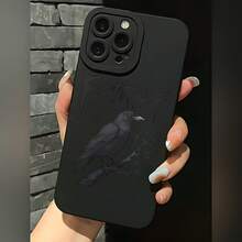 2026 nueva funda de teléfono mate, funda de teléfono diseño de cuervo y F Caw F para iPhone 17 15 14 13 12 Pro Max y  Galaxy S24 S23 S22 S21 Plus protector de teléfono funda de pareja regalo para novio novia regalo de vacaciones - Blanco antiguo - Ver 3