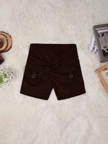 Quần short cargo cạp chun rộng kiểu Y2K, nâng mông và tạo dáng, phù hợp cho tập thể dục, thể thao và mặc thường ngày vào mùa hè. - màu nâu - Xem 6