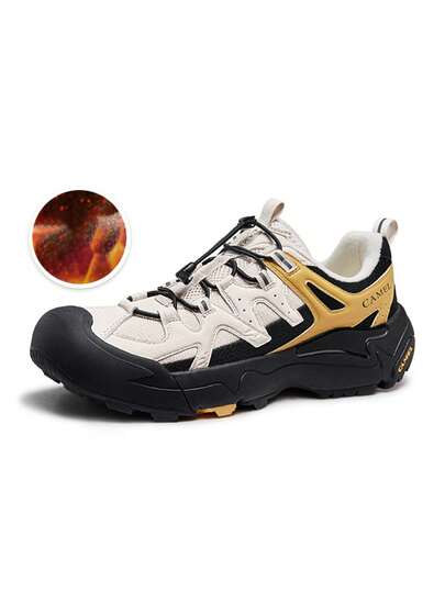 CAMEL CROWN Giày leo núi ngoài trời mùa đông mới dành cho nam, giày leo núi chuyên nghiệp với lớp lót lông cừu và bề mặt chống trơn trượt.