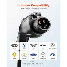 EV Charger Extension Cable, 40Amp 21 Ft J1772 Extension Cord Compatible With 120V-240V SAE J1772 Electric Vehicle Chargers, Level 1/Level 2 IP66 Heavy Duty Car Charging Cable With Carrying Bag - 40A 21ft - 查看 2