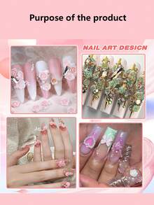 8000颗/24格盒装，3D玫瑰花蕾+珍珠水钻+彩色蝴蝶，美甲饰品，美甲水钻套装，DIY美甲、发饰、杯子、手机壳、包包及其他装饰品 - 西瓜粉 - 查看 6