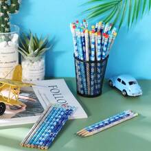 Sherr 36 Pieces Winter Snowflake Pencils With Eraser Toppers Bulk Operation Christmas Frozen Party Favors Holiday Pencils Gifts For Birthday School Reward Supplies Goodie Bags Stuffers - 藍白 - 查看 5