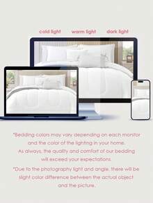 1pc Quilted Comforter, Cloud-Like Comfortable Down Alternative Comforter Suitable For All Sizes (Twin, Full, Queen, King), All Season, Machine Washable, Oeko-Tex Certified, White