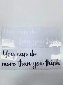 1/2Pcs Inspirational "You Can Do More Than You Think" Mirror Decal Set – Gloss Wall Sticker | Self-Adhesive Motivational Empowerment Quote, Home Decor Accessory For Bathroom & Bedroom - Multicolor - View 12