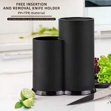 Household Plastic Knife Block - All-In-One Kitchen Utensil Storage Rack For Knives - Black - View 3