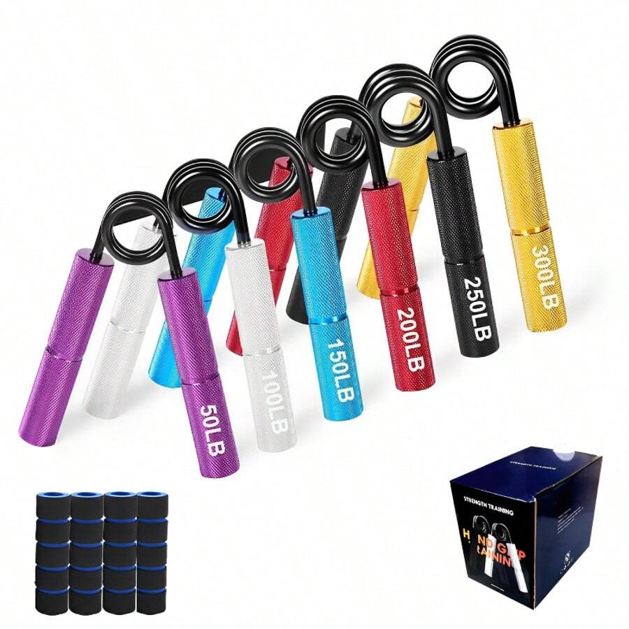 Dụng cụ tăng cường sức mạnh tay bằng kim loại, chịu tải 50lbs-300lbs, cải thiện sức mạnh ngón tay, luyện tập sức mạnh cầm nắm, tăng cường sức mạnh cơ bắp, dụng cụ tập luyện cánh tay, thiết bị phục hồi chức năng cổ tay.