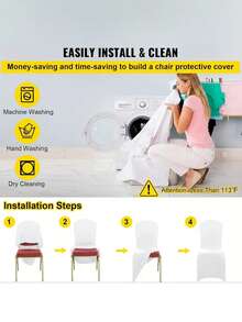 4/10/20/30PCS Wedding Banquet Hotel White Elastic Chair Covers, One-Piece Chair Covers, White Full-Coverage Thickened Chair Covers, Reusable Elastic Skirts For Large Exhibitions, Universal Elastic Chair Covers, Engagement Ceremony, Office Meeting Chair Covers - White - View 9