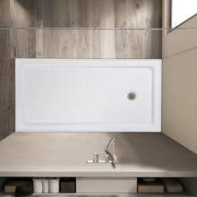 Shower Base  With Stainless Steel Drain, Shower Pan & Tray With Non-Slip Texture, Left/Right Drain - White - View 7