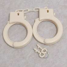 Realistic Silver Plastic Handcuffs - Realistic Costume Accessory Without Batteries, Suitable For Halloween Parties, Events And Role-Playing - Lightweight And Easy To Use