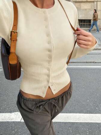 Fall Women Clothes Women Slim Fit Patchwork Knit Cardigan Casual Cropped Top Ribbed Knitwear Fashion Outerwear For Autumn School Clothes Cute Tops Women Y2k Clothes Streetweat Old Money Style Women Teacher Outfits For Women