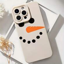 2026 nueva funda de teléfono mate, funda de teléfono diseño de cara de zanahoria y muñeco de nieve para  17 14 Pro Max  17 13  17 12  Galaxy S23 S22 S21 protector de teléfono funda de pareja regalo para novio novia regalo de vacaciones - Negro - Ver 6