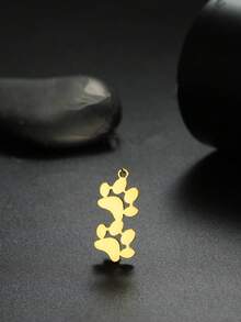 AMAXER 3pcs/Set Stainless Steel Single Paw Print & Continuous Paw Print Pendant, Cute Minimalist Handmade DIY Jewelry Making Supplies, Holiday Gift, Wholesale - Simple Series - View 5