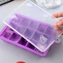 Silicone Ice Cube Tray With Removable Lid, Stackable Ice Cubes, Suitable For Baby Food, Cocktails And Coffee, Summer Ice Cubes/Container, Fits Stainless Steel , Summer Ice Cube Mold, Kitchen Utensils - Multicolor - View 7