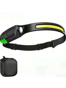 1pc 230° Wide Angle Sensor Headlamp, Dual Light Source 6 Modes Hands-Free Sensor, USB Rechargeable Built-In Battery, 100M Long Beam, IPX4 Waterproof, Elastic Silicone Headband For Comfortable Wearing, Suitable For Outdoor Camping Fishing Cycling Hunting Running Repair - Multicolor - View 10