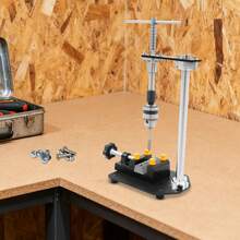 LianDu-US Manual Tapping Machine, Precision Hand Tapper, Vertical Tapping Tool With 6 Taps, 1 Vise And 1 Chuck Wrench For Tapping Aluminum Alloys, Stainless Steel, Mold Steel,, 6.3*4.72*10.04in - Black - View 3