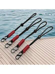 (4 Pieces Per Pack) Woven 24cm Umbrella Rope Keychain Zinc Alloy S-Shaped Mountaineering Buckle - Multicolor - View 10