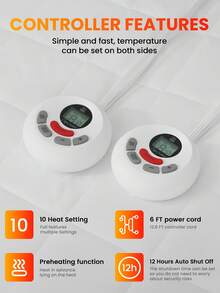 Liomindar Heated Mattress Pad ,Electric Mattress Pad,Bed Warmer With 10 Heat Settings & 1-12 Hours Auto Shut Off,Fit Up To 8-21" Deep Pocket, Machine Washable - 查看 2