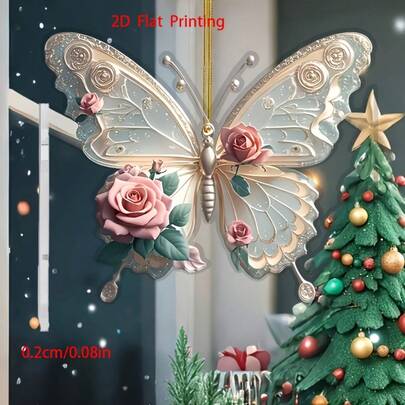 2D亚克力蝴蝶挂饰 - 情人节、圣诞节、母亲节和父亲节的理想礼物 | 适用于汽车内饰和家居装饰