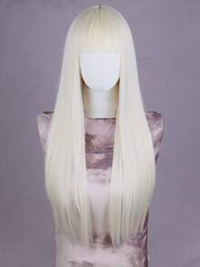 26英寸女士米色长直发带刘海全头假发，适合日常佩戴、派对和假日穿着。 - 彩色 - 查看 3