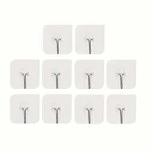 10pcs Transparent Suction Cup Hook-Strong Adhesive Wall Hook, Used In Kitchen, Bathroom And Practical Storage, Multi-Purpose Keys, Towels, Tableware, Kitchen Hooks, Practical Hooks