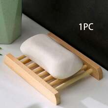 1/2/4 khay đựng xà phòng bằng gỗ tự nhiên có lỗ thoát nước, kiểu dáng Boho, làm thủ công bằng tre, thích hợp để đựng xà phòng trong phòng tắm, nhà bếp và bồn rửa. - Màu be - Xem 13