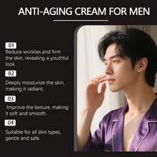 EAST MOON Men's Moisturizing Cream, Hydrating, Nourishing Lubricating Tender Refreshing Non-greasy Balancing Sebum Shrinking Pores Reducing Fine Lines Antioxidant Anti-Aging Facial Skin Facial Application Cream - Negro - Ver 8