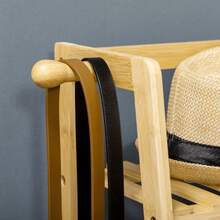 HOMCOM Wardrobe With 2 Shelves, 2 Hooks And 1 Bamboo Clothes Rail - Dimensions 114L X 40W X 139H Natural Wood - 1 - View 5