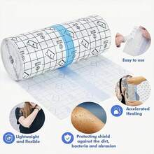 1 Roll Transparent Self-Adhesive Bandage, Waterproof Tattoo Care Bandage Roll, Skin Dressing, Suitable For Swimming And Tattoo Care - Blue - View 7