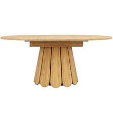 Extendable Dining Table, Kitchen Table, Balcony Table, Wooden Dining Table, Round Table That Extends To Oval, 118-158 Cm, Seats Up To 6, Wood Color - Camel - View 9