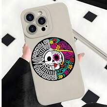 2026 nueva funda de teléfono mate, funda de teléfono diseño floral de calavera de azúcar para iPhone 17 14 13 12 11 Pro Max y funda de teléfono  Galaxy S23 S22 S21 S20 Plus, regalo de funda de teléfono para pareja, regalo de vacaciones para novio y novia - Negro - Ver 3