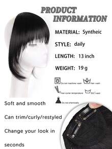 طقم باروكة اصطناعية مع غرة، بديل شعر للنساء، يغطي الشعر الأبيض، ناعم وطبيعي، باروكة متدرجة ناعمة للجبهة، بطراز كرتوني حلو وبارد، مشابك شعر، دبابيس شعر، مشابك شعر