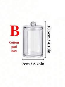 1pc Plastic Makeup Facial Pad Storage Box, Minimalist Clear Multifunction Storage Box For Home, Holiday Gift, Christmas Present,For Holiday Beach, Bathroom Collection, Bedroom Collection, Large Capacity - Multicolor - View 9