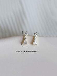 BALMORA 一对925纯银复古优雅金色水滴形锆石耳钉，女士时尚耳环，适合派对、日常佩戴，也是一份贴心的礼物。 - 銀色 - 查看 8