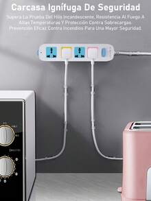 Regleta Inteligente, Multifunción Con Interruptor De Línea Larga, Panel De Conexiones De Alta Potencia Para El Hogar Poroso - Tipo de Enchufe A USA (110-127V) - Ver 9