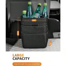 TTJM Car Trash Can - Leak-Proof Car Organizer And Storage Bag For The Back/Front/Console Of Any CarsSedans SUVs And Trucks Easy-To-Install Car Accessory Interior - Black - View 6