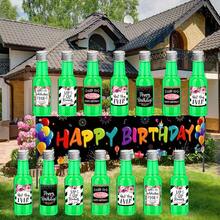 3/27pcs Birthday Mini Wine Bottles, Beverage Dispensing Bottle Plastic Material Transparent To See Contents, Equipped With Lids And Labels, Suitable For Gift-Giving, Various Liquid Containers, Ideal For Birthday Parties, Full-Moon Feasts, New Year, Weddings, Anniversaries, Picnics, Weekend Gatherings, Dining Table Decoration, Cinemas And Decorations For Parties Of All Sizes - Transparent 1 - View 10
