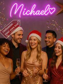 定制霓虹灯名字牌，婚礼装饰，霓虹灯名字灯，儿童LED霓虹灯，个性化礼物，卧室装饰，家居装饰USB LED灯，生日礼物，婴儿房标牌，婴儿房字母灯，儿童房装饰，男女皆宜的独特理想礼物，儿童节，父亲节，毕业典礼，婚礼，乔迁之喜，客厅，卧室，办公室，茶室，家居，浴室 - 彩色 - 查看 9